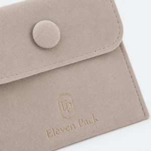 Gray Velvet Envelope Jewelry Pouch - material or structure detail - JP-BM-01-P1