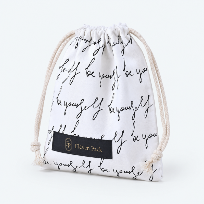 White Cotton Bracelet Pouch - open product view - JP-BM-02-P1