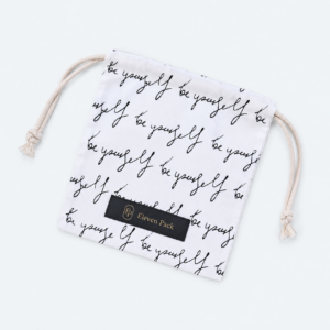 White Cotton Bracelet Pouch - closed product view - JP-BM-02-P1