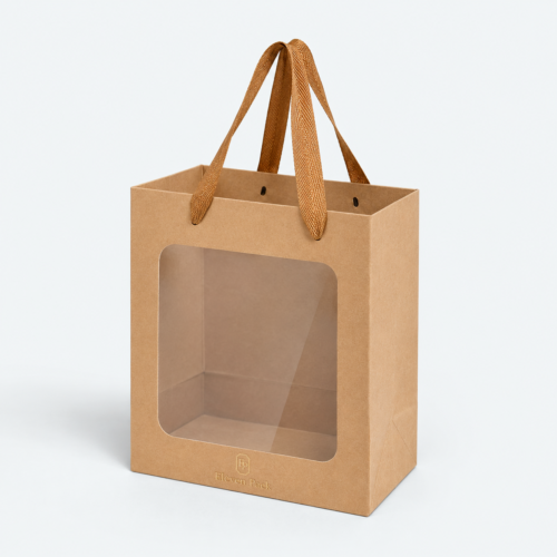 Window Eco-Friendly Gift Paper Bag - open product view - PB-BM-01-P5