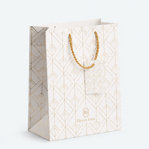 White Paperboard Jewelry Paper Bag - open product view - PB-BM-06-P1 White Paperboard Jewelry Paper Bag - open product view - PB-BM-06-P1