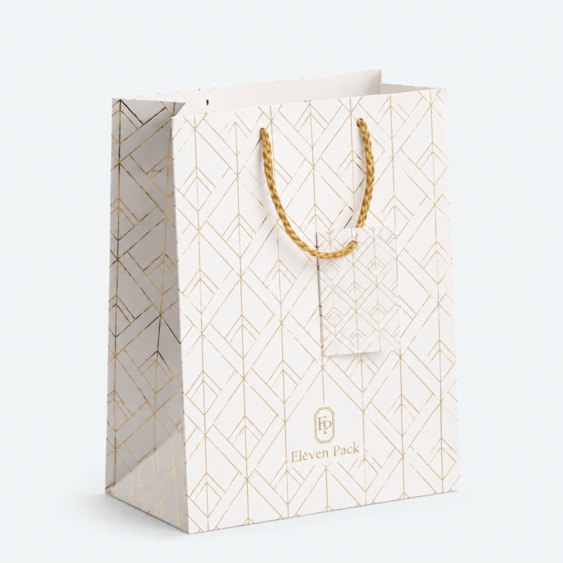 White Paperboard Jewelry Paper Bag - open product view - PB-BM-06-P1