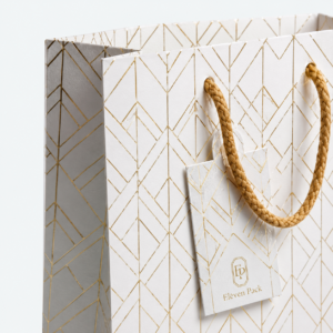White Paperboard Jewelry Paper Bag - material or structure detail - PB-BM-06-P1
