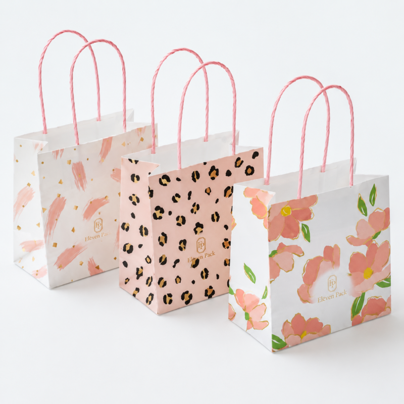 White Paperboard Jewelry Paper Bag Card - closed product view - PB-BM-06-P2