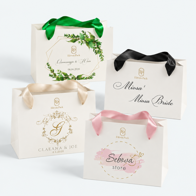 White Paperboard Gift Paper Bag - open product view - PB-BM-06-P3