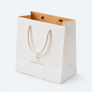 White Paperboard Gift Paper Bag Card - closed product view - PB-BM-06-P4