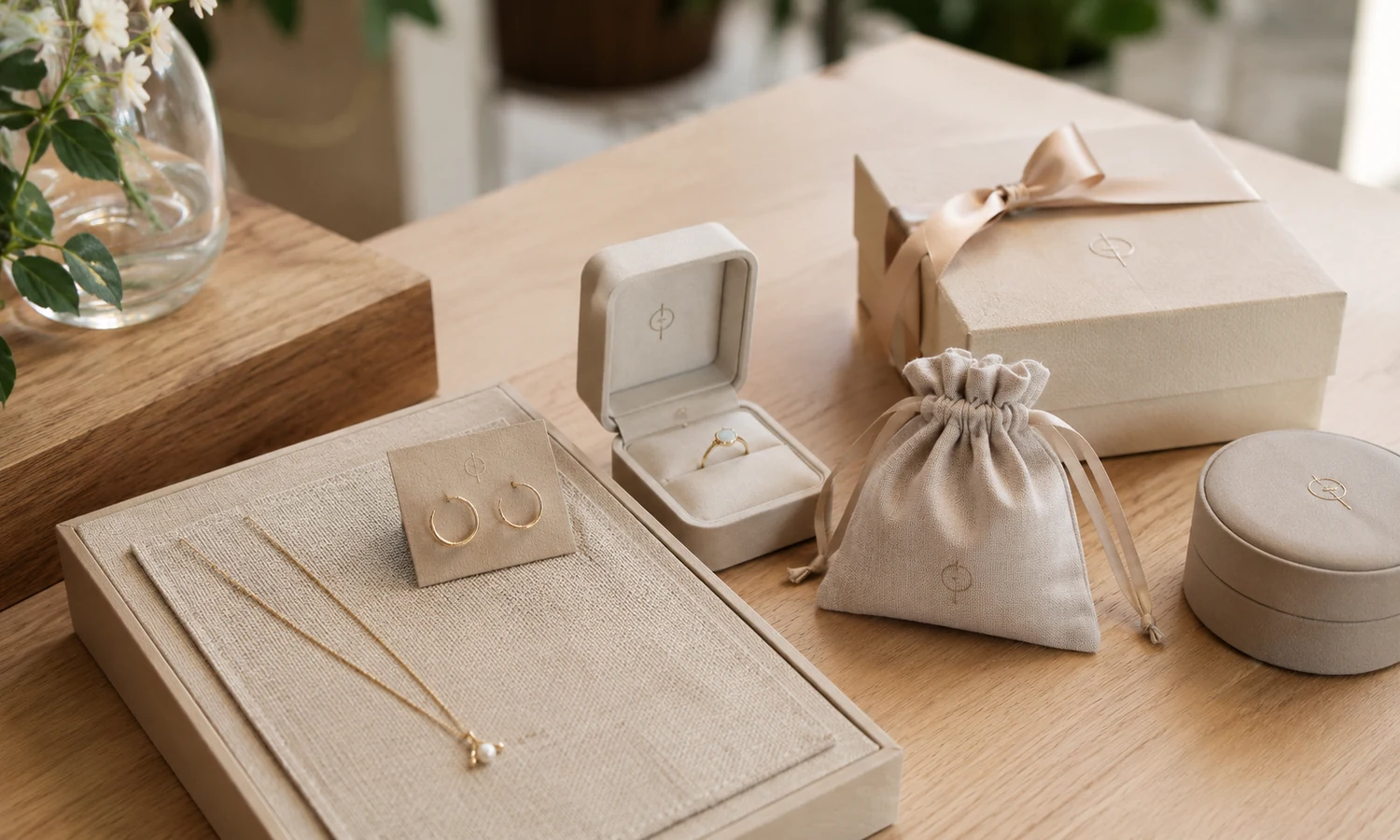Matte jewelry display riser with a single ring and clean spacing