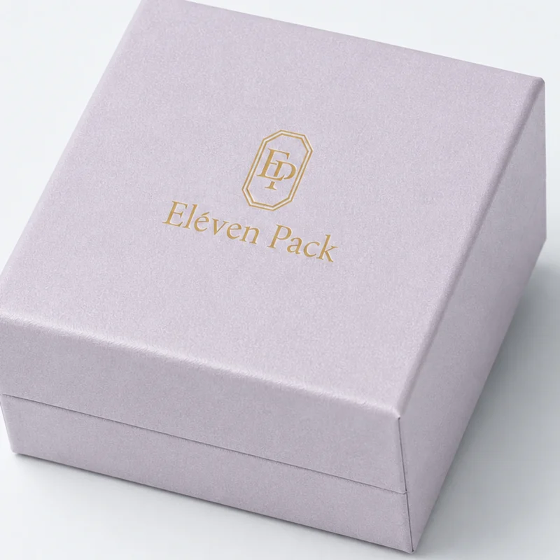 Close-up of pale lilac paper wrap and the lid-base seam