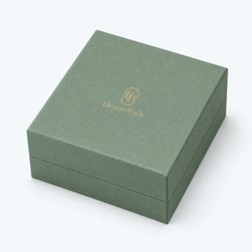 Custom Khaki Green Cardboard Bracelet Box - closed product view