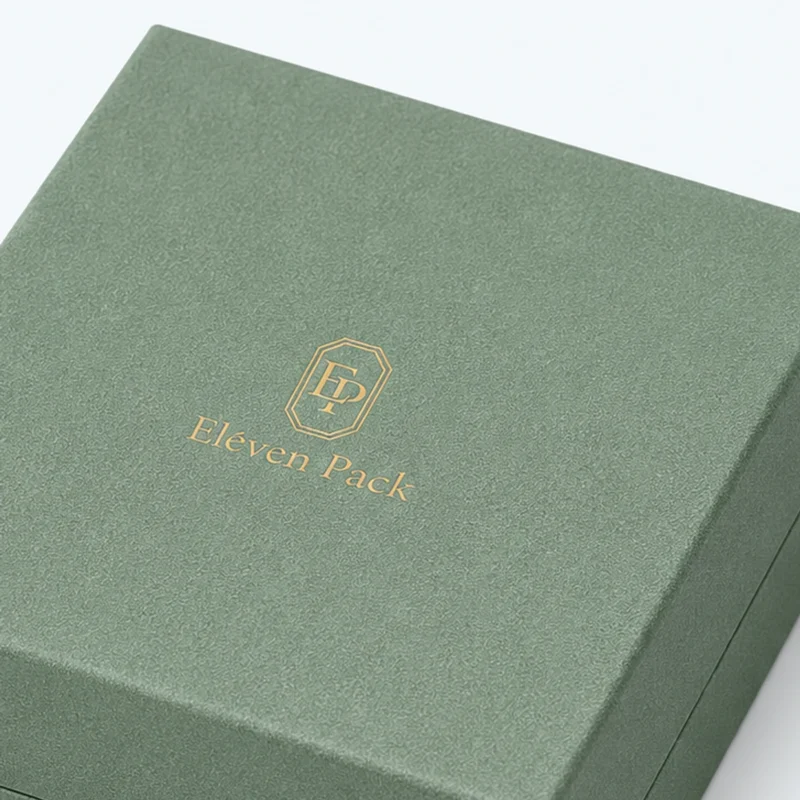 Custom Khaki Green Cardboard Bracelet Box - logo finish detail Custom Khaki Green Cardboard Bracelet Box - logo finish detail