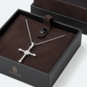 Custom Premium Brown Cardboard Lid and Base Necklace Box - fitted jewelry insert detail