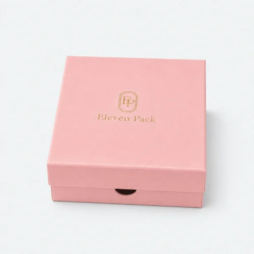 Custom Pink Cardboard Drawer Jewelry Box - closed product view