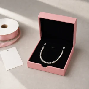 Custom Pink Cardboard Drawer Jewelry Box - jewelry presentation scene Custom Pink Cardboard Drawer Jewelry Box - jewelry presentation scene